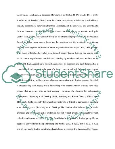 The Labeling Theory of Crime