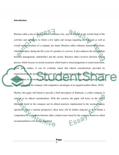 Essay on starbucks