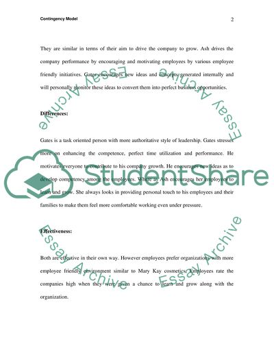 Contingency Model (DB)