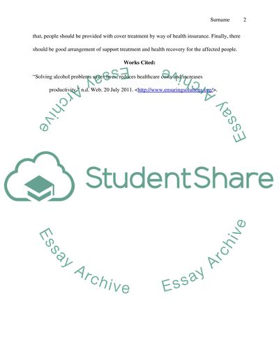 Problems and solutions for alcohol