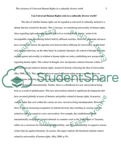 Can Universal Human Rights Exist in a Culturally Diverse World