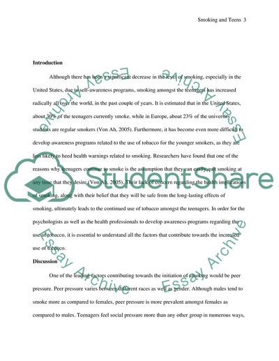 Why Teens Choose to Smoke and Continue to throughout Adulthood