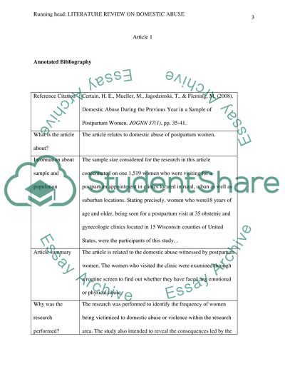 Domestic Abuse and Violence