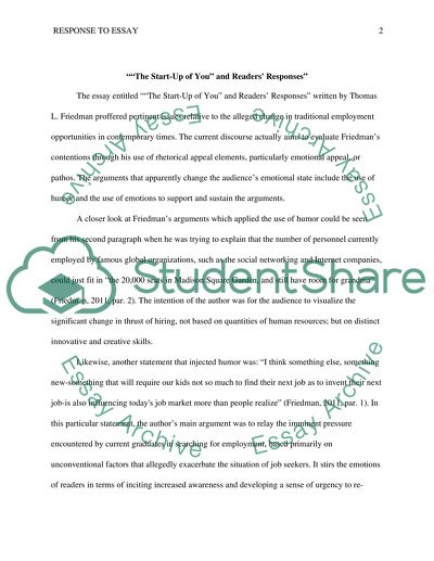 The Start-Up of You and Readers Responses