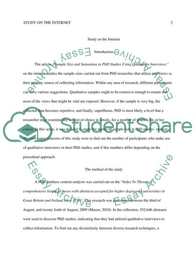 Study on the Internet