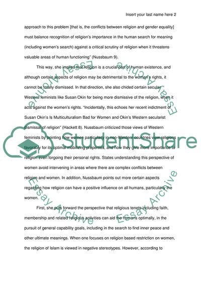 Nussbaum on Religion and Womens Rights