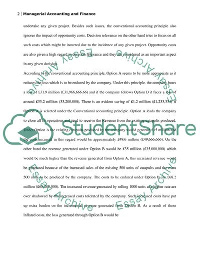 Managerial Accounting and Finance - Billy Whizz