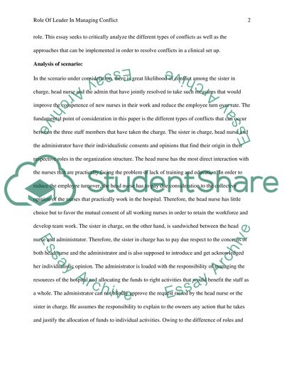 Role of Leader in Managing Conflict