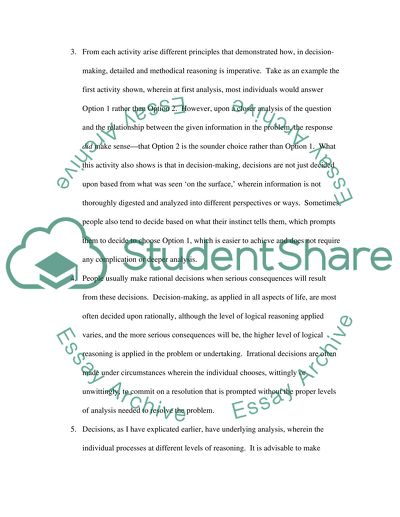 Models of Decision Making