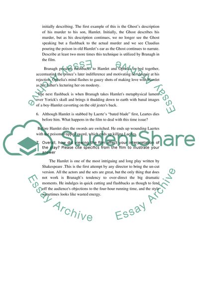 Hamlet film questionnaire