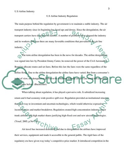 U.S. Airline Industry Regulation