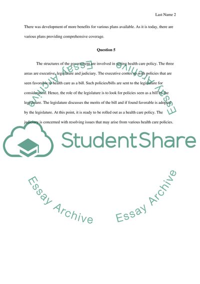 Health Care Plans Adopted in the US