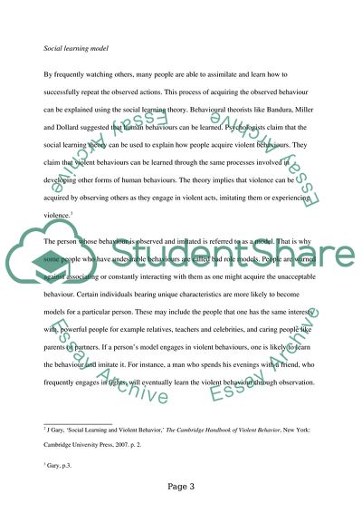 Psychological Models of Violence