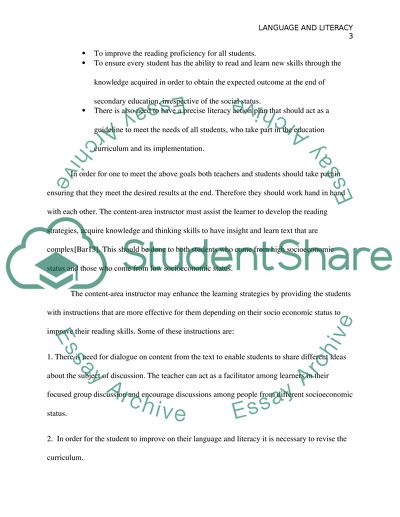 Socioeconomic Status in Relation to Language Literacy