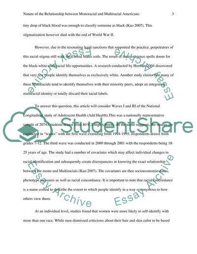 Multiracial and Monoracial