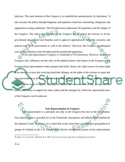 Is Representation in the Congress Fair