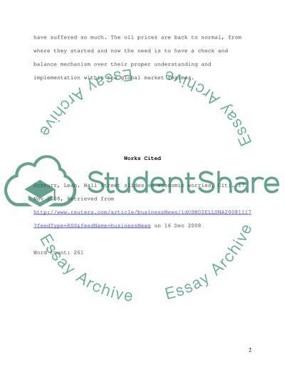 Reasons for Drop Down in the US Economy