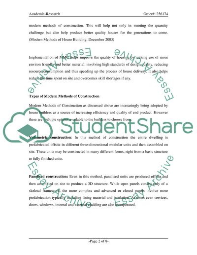 Modern Methods of Construction