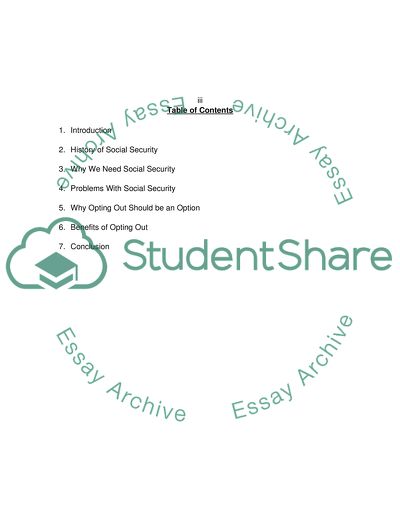 Social Security Membership Should Be Optional