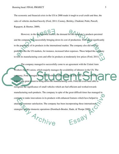 Strategy for Ford Motor Company and Union Carbide