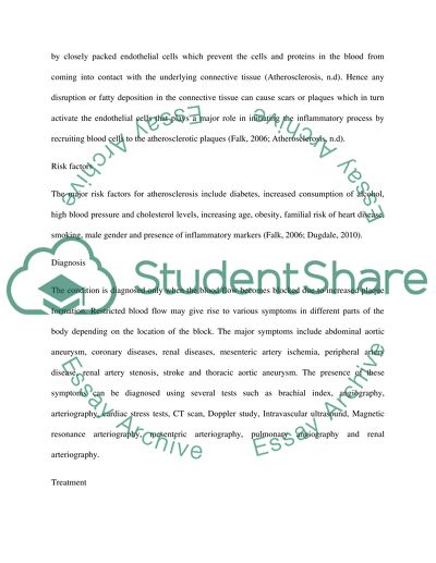 Pathology Assignment on Atheroscelorisis