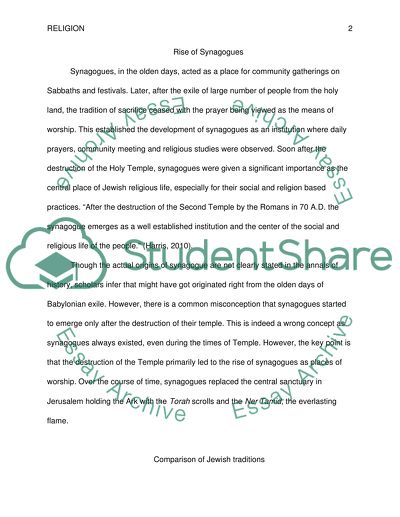 Three Variants of Jewish Traditions