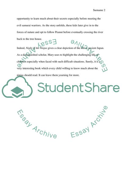 Analysis of Magic Treehouse Series: Night of the Ninjas