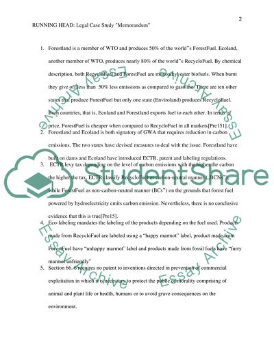 Legal case study memorandum