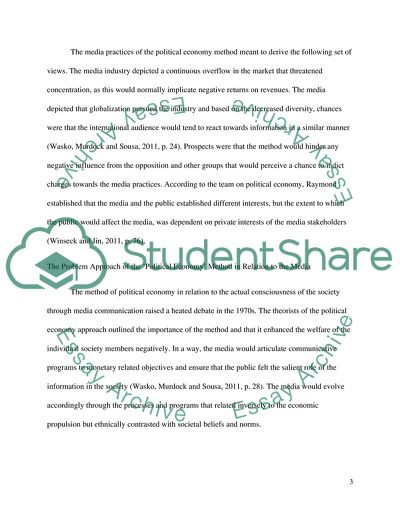 Media: The Political Economy Method