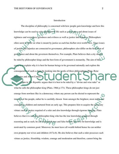 The Best Form of Governance