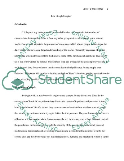 Life of a Philosopher