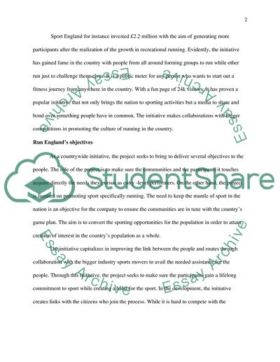 Run England Initiative Sports Policy and Development