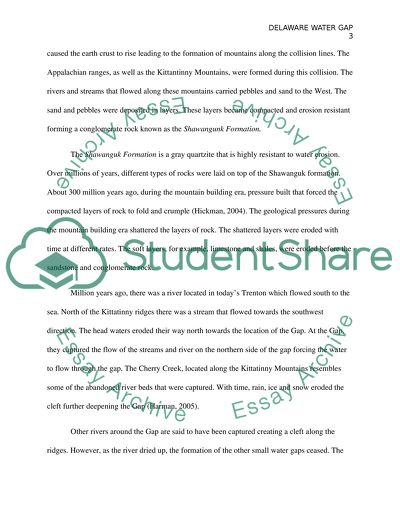 Formation of Delaware Water Gap