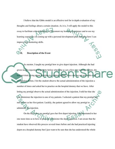 A Nurse Mentor Reflection in Clinical Practice Using Gibbs Model