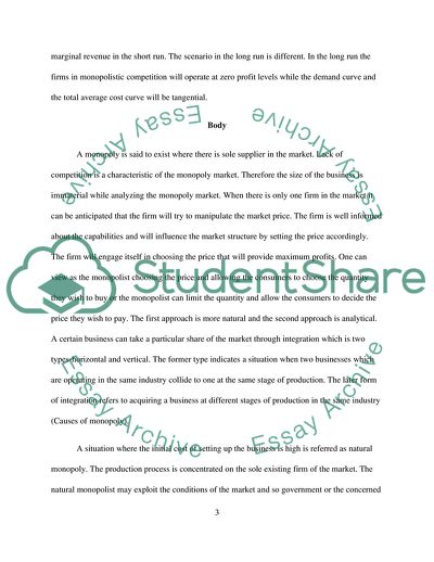 Market Structures: Monopoly