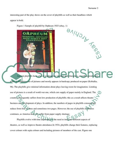 Development of Theater Playbills