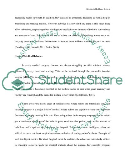 Robotics in Healthcare Sector