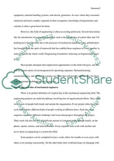 Entry Level Career as a Mechanical Engineer