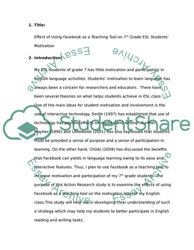 Effect of Using Facebook as a Teaching Tool on 7th Grade ESL Students Motivation