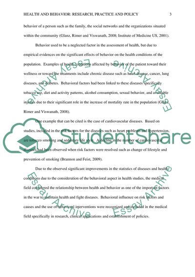 Concepts of Health Behavior