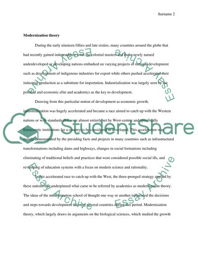 Theories of Development: Modernization vs. Dependency Theory