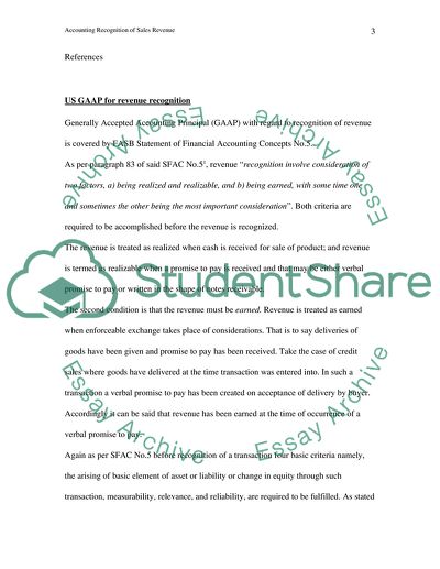 Accounting Recognition of Sales Revenue
