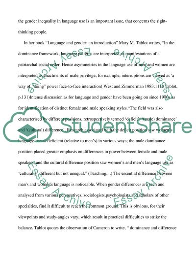 Peculiarities of Gender Issues in a Language