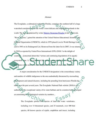 The UNESCO Everglades: Too Little Too Late