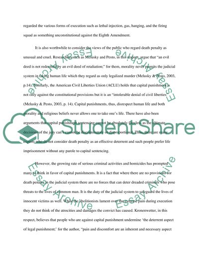 Does capital punishment equate to cruel and unusual punishment