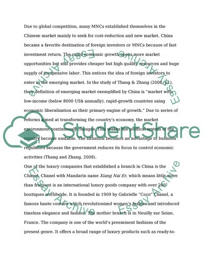 Global Luxury Brands: Chanel in China