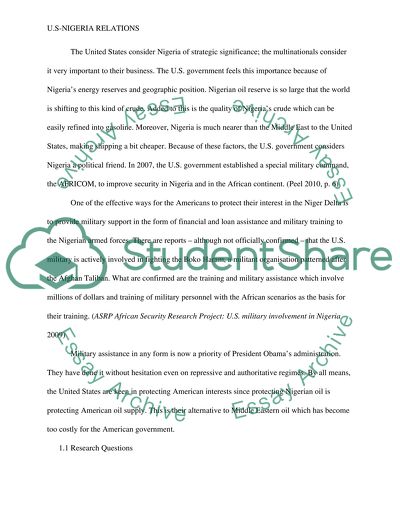 The Military Cooperation between the US and Nigeria