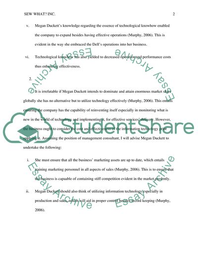 Information Technologys Role in Sew What