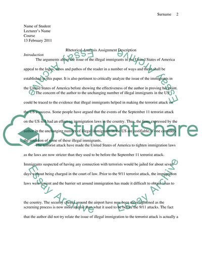 Rhetorical Analysis Assignment Description