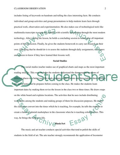 Classroom Observation